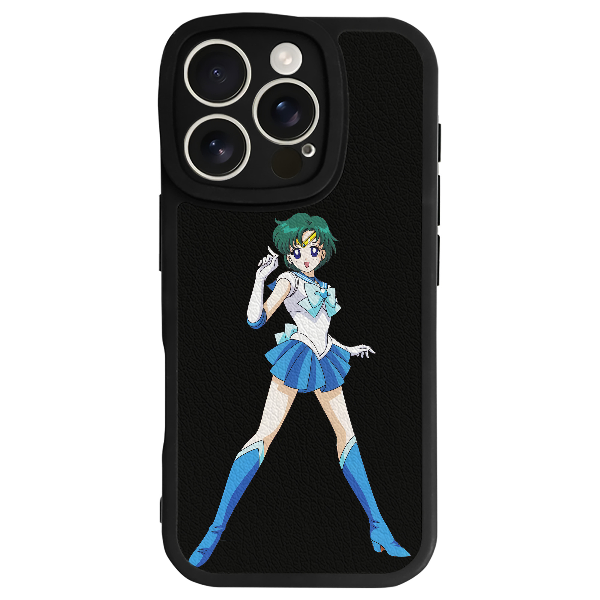（画像用） 美少女戦士セーラームーン 海王 みちる（かいおう みちる） Sailor Moon Kaiou Michiru 【iPhone 16シリーズ対応】シリコンスマホケース（レザー調） 材質：シリコン